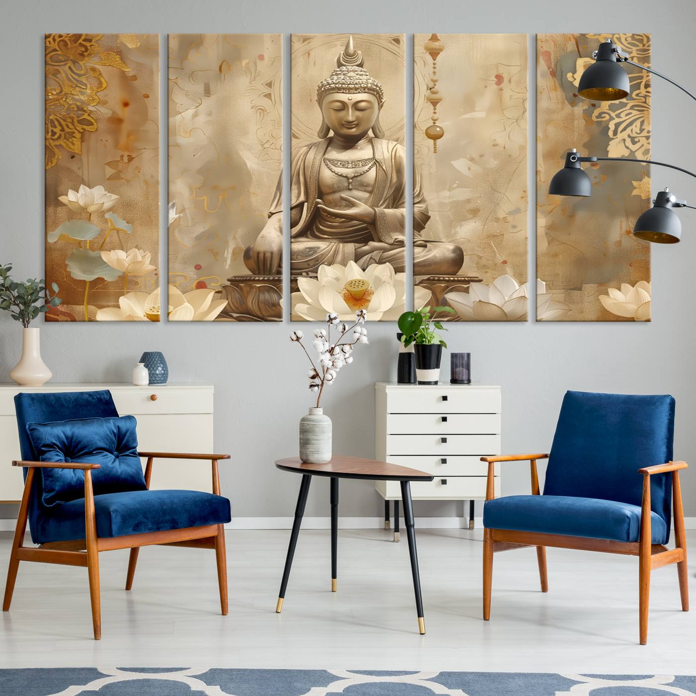 Buddha Wall Art Canvas Print, Buddha Meditation Room Decor, Yoga Room Wall Decor