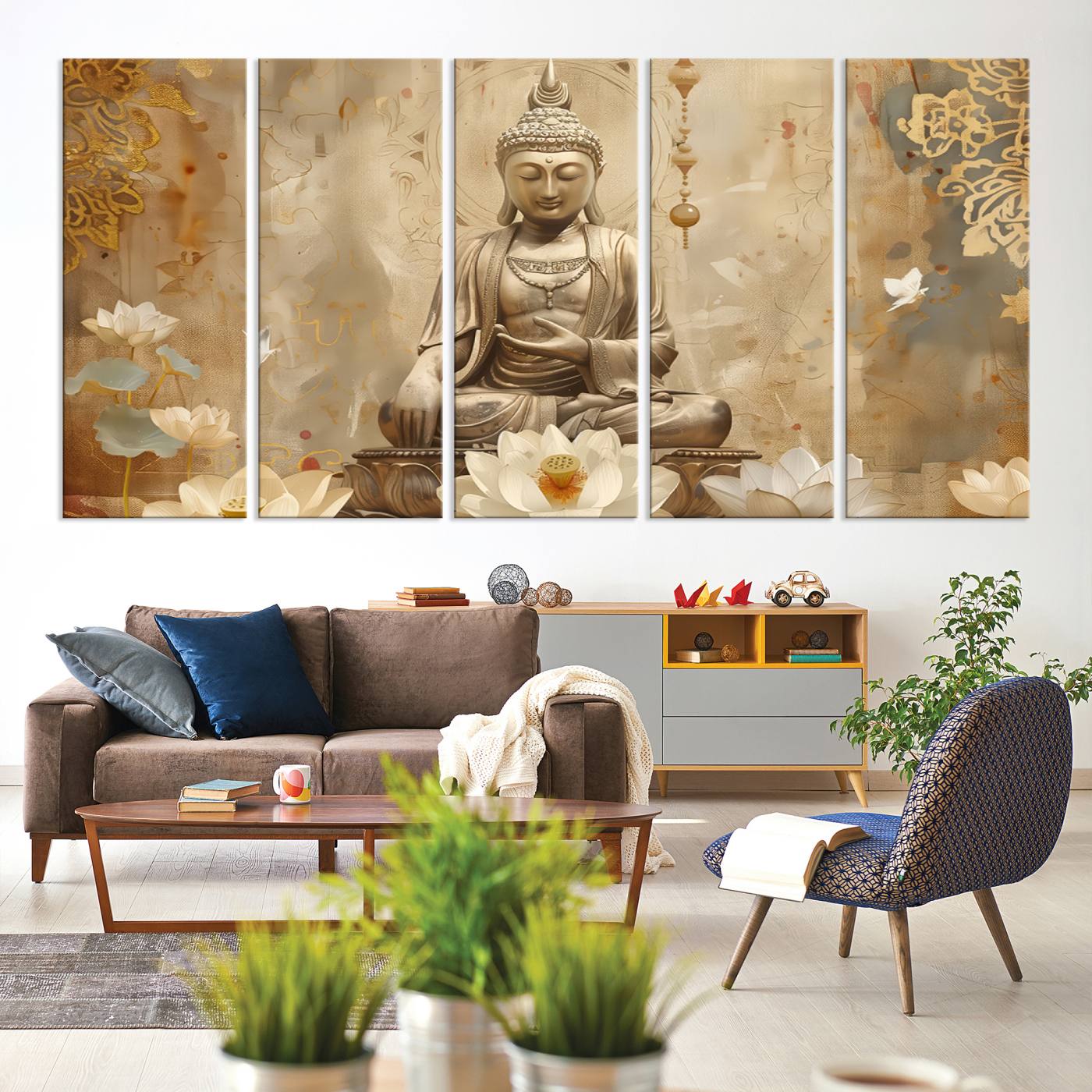 Buddha Wall Art Canvas Print, Buddha Meditation Room Decor, Yoga Room Wall Decor