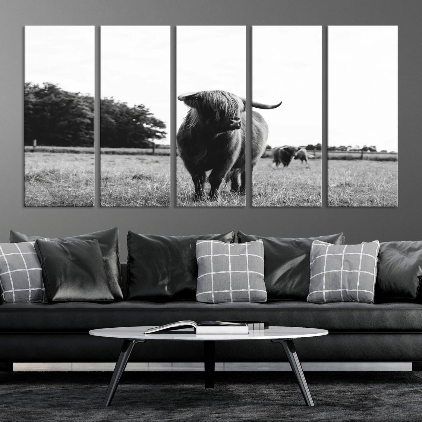 Scottish Cow Highland Wall Art Canvas Print