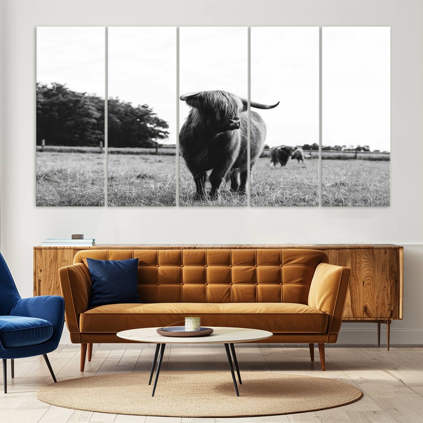 Scottish Cow Highland Wall Art Canvas Print