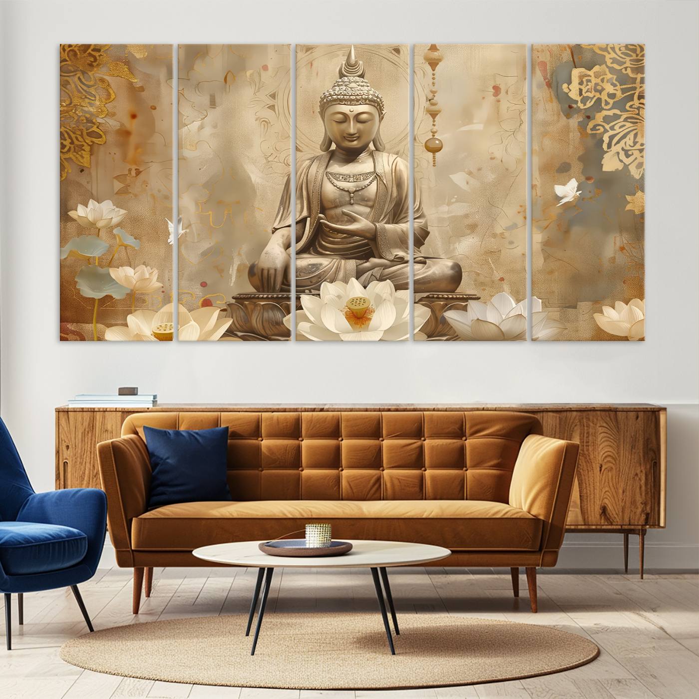 Buddha Wall Art Canvas Print, Buddha Meditation Room Decor, Yoga Room Wall Decor