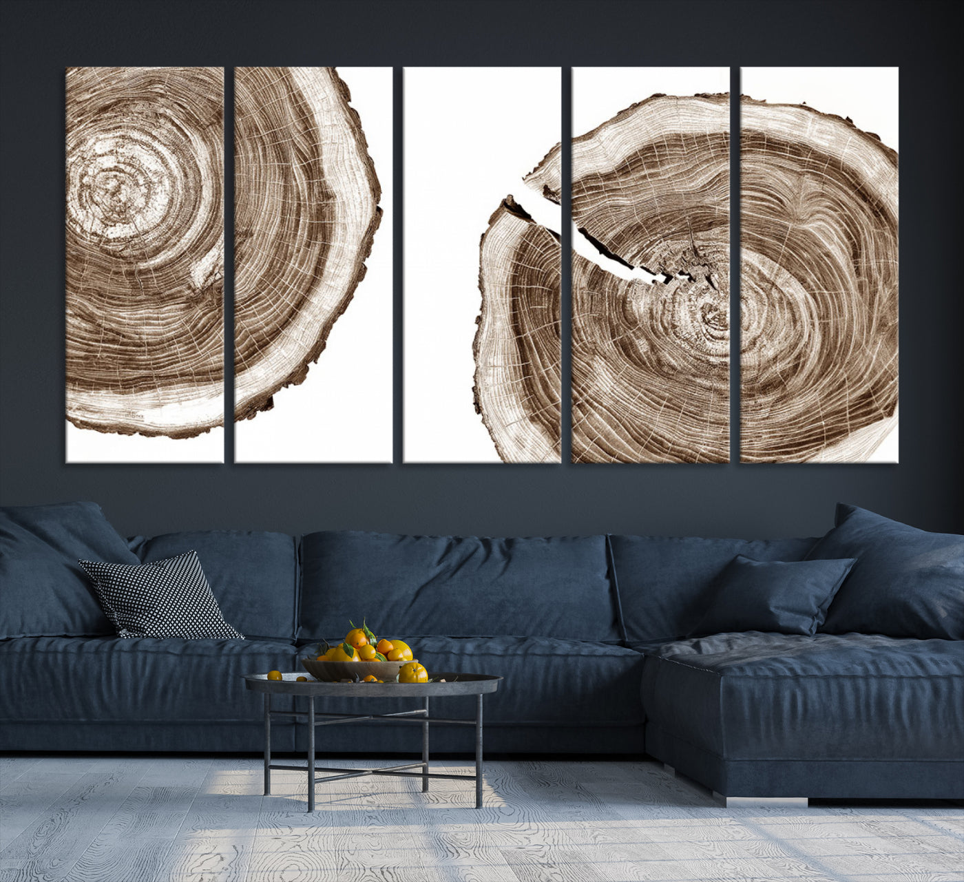 Wood Tree Ring Wall Art Canvas Prints, Lake House and Farmhouse Wall Art Print