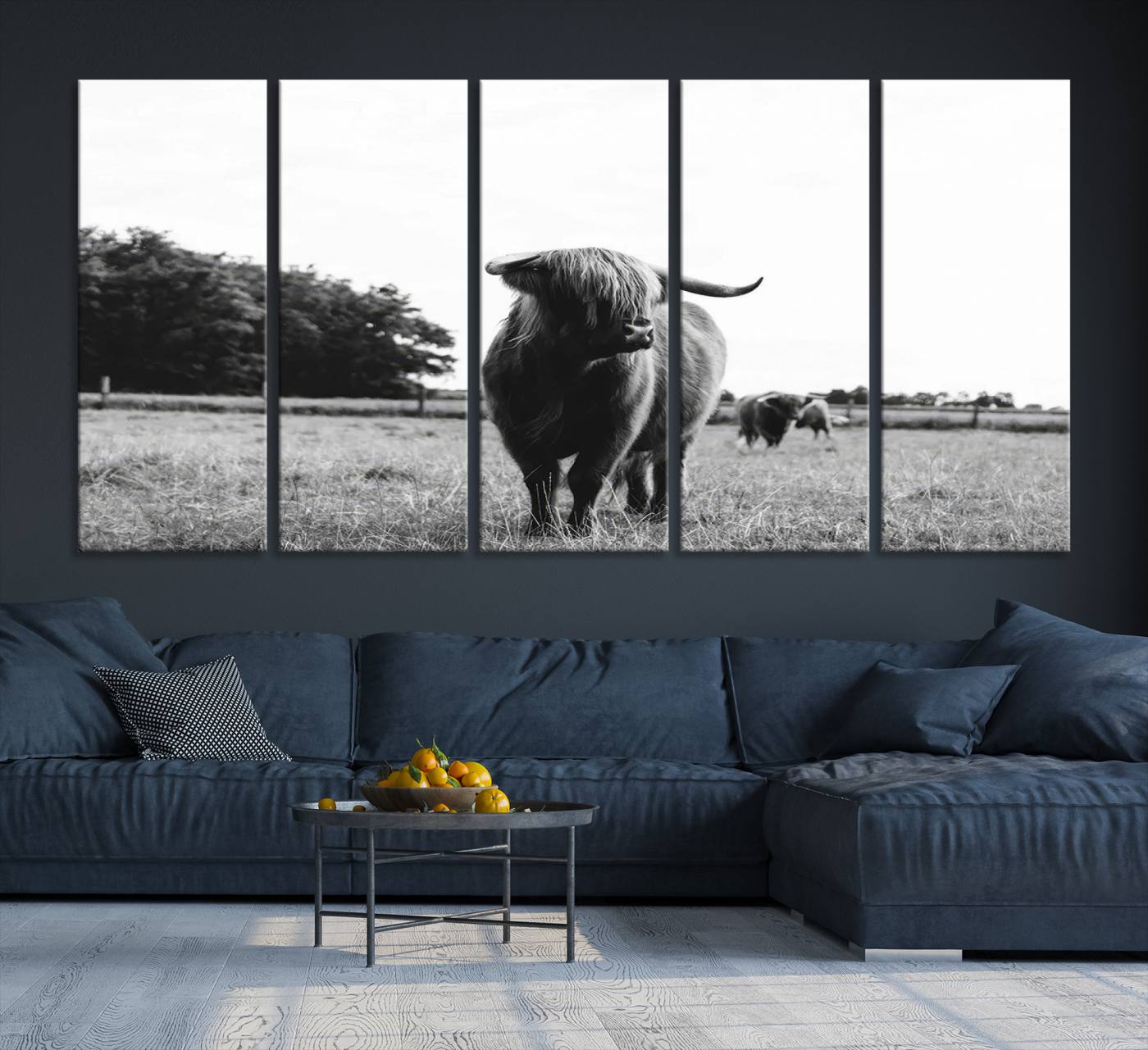 Scottish Cow Highland Wall Art Canvas Print