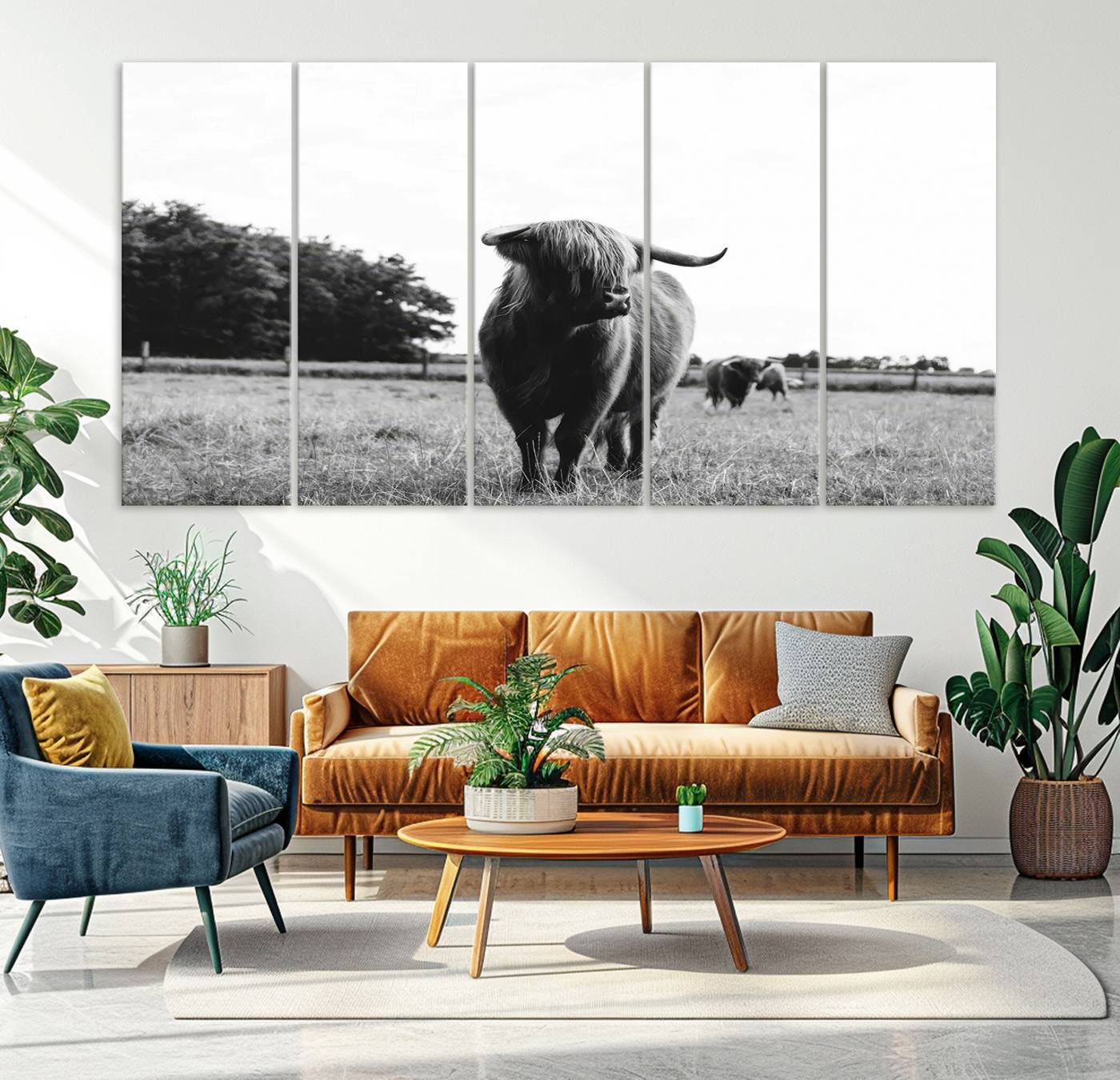 Scottish Cow Highland Wall Art Canvas Print