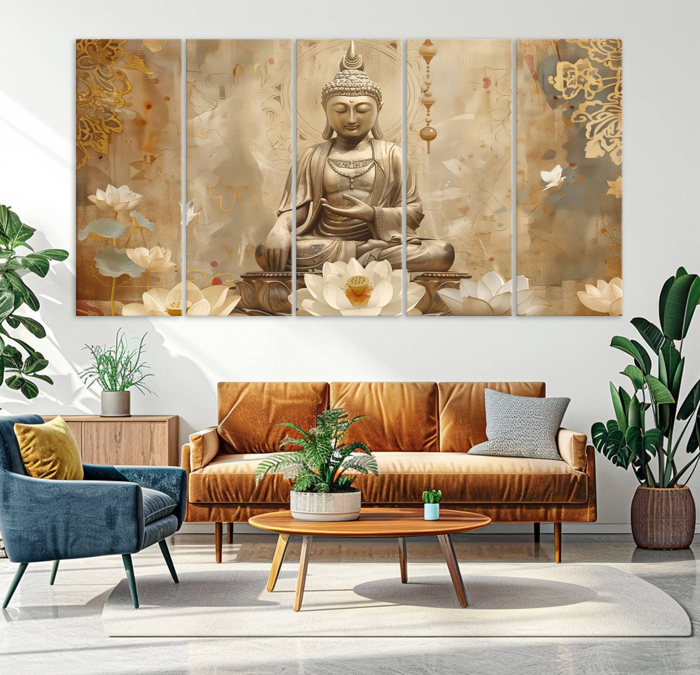 Buddha Wall Art Canvas Print, Buddha Meditation Room Decor, Yoga Room Wall Decor