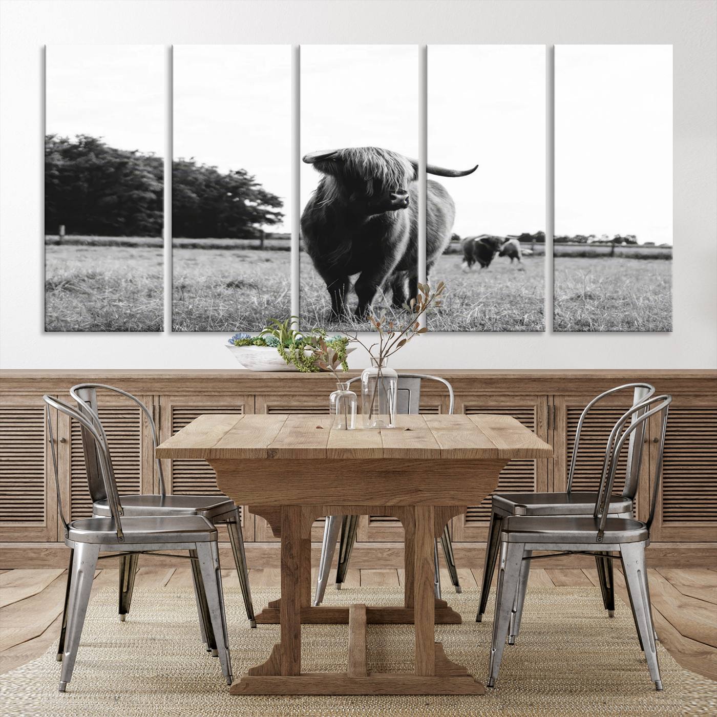 Scottish Cow Highland Wall Art Canvas Print