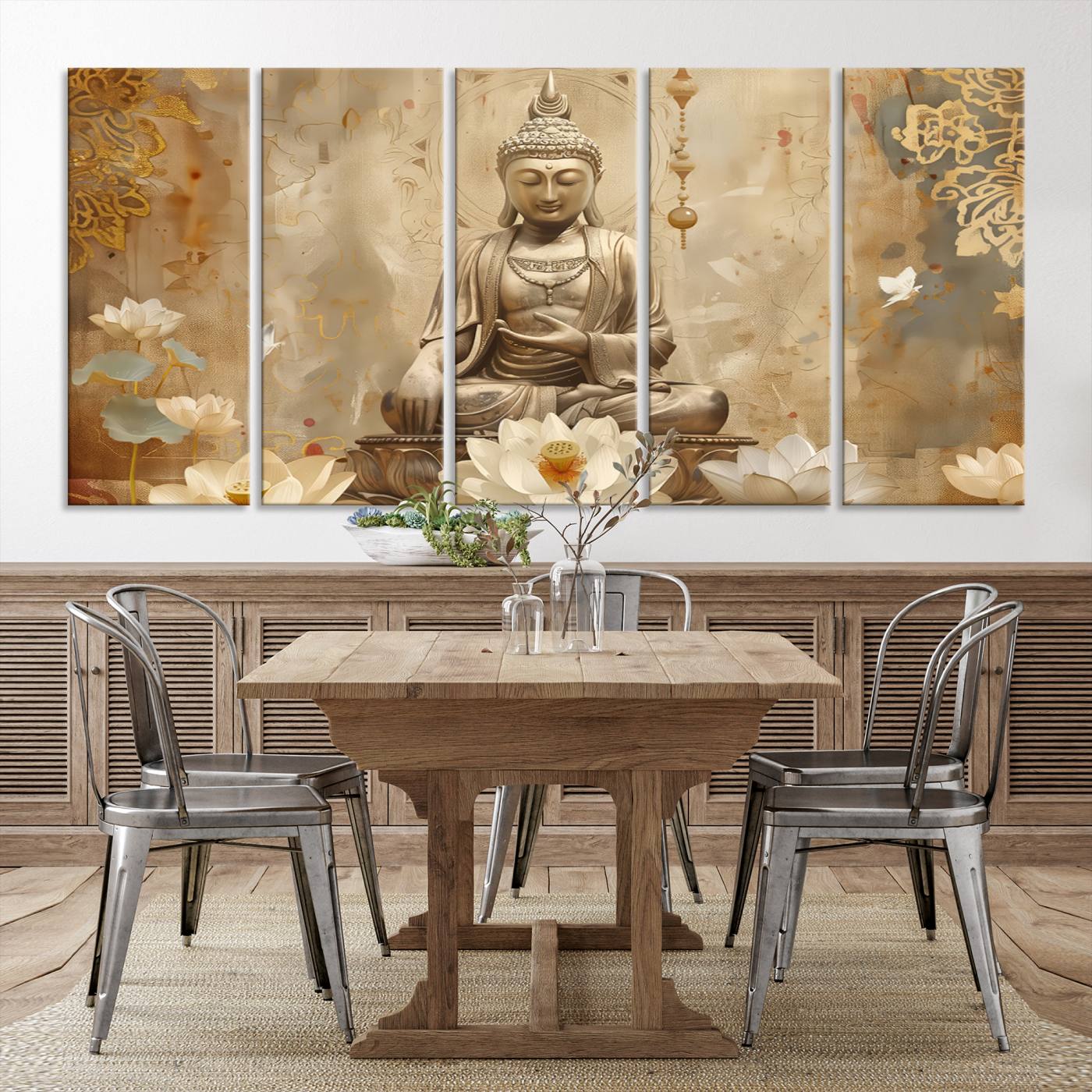 Buddha Wall Art Canvas Print, Buddha Meditation Room Decor, Yoga Room Wall Decor