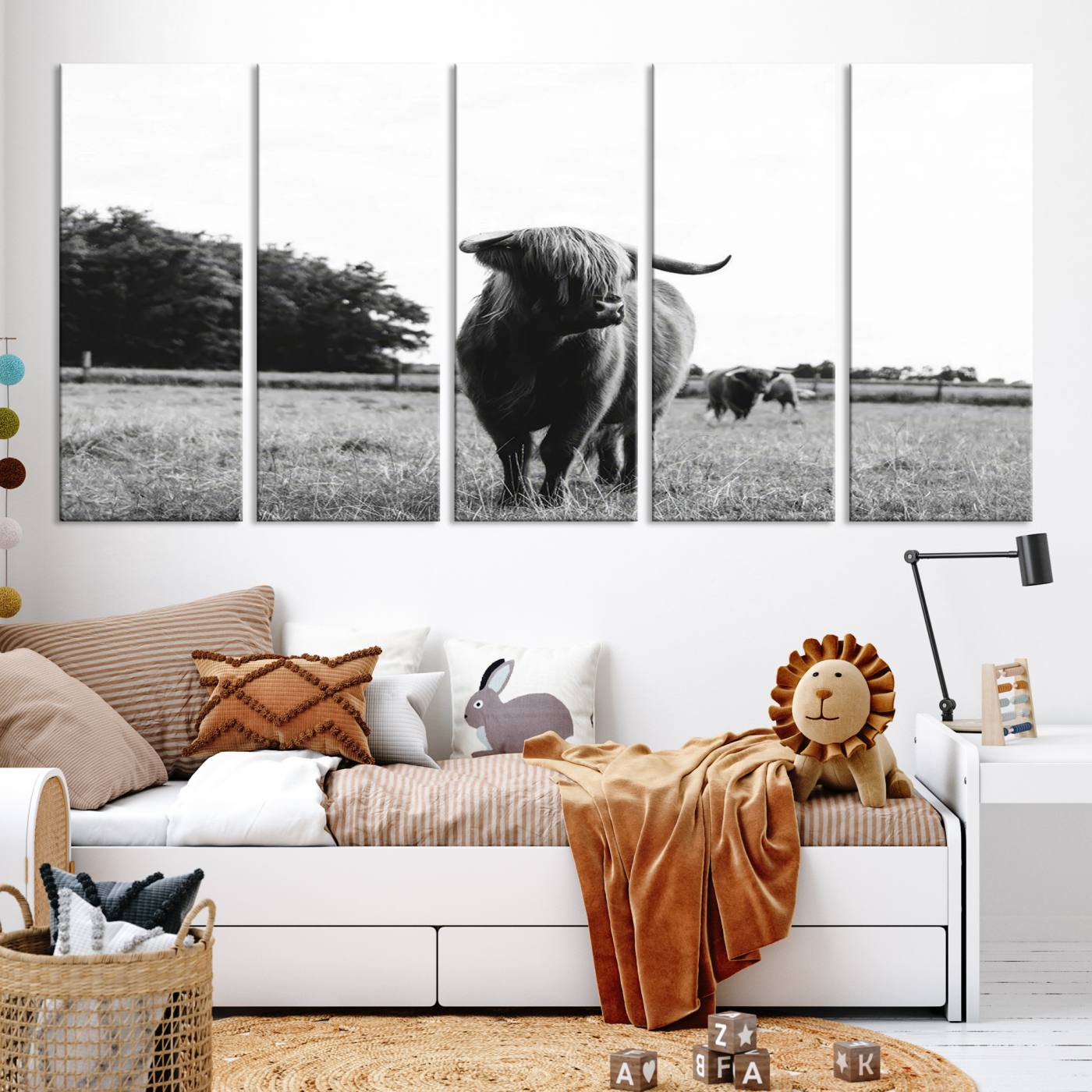 Scottish Cow Highland Wall Art Canvas Print