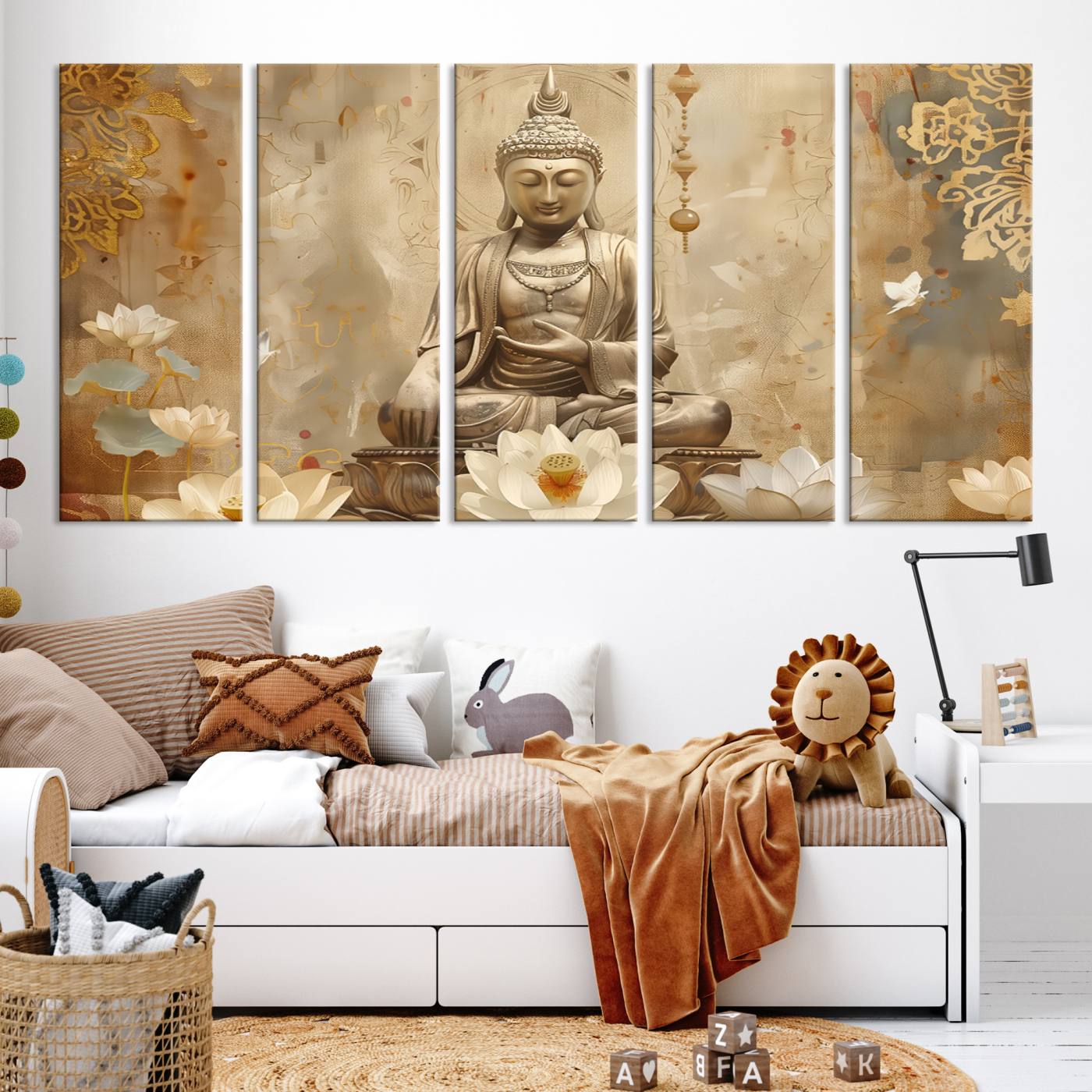 Buddha Wall Art Canvas Print, Buddha Meditation Room Decor, Yoga Room Wall Decor