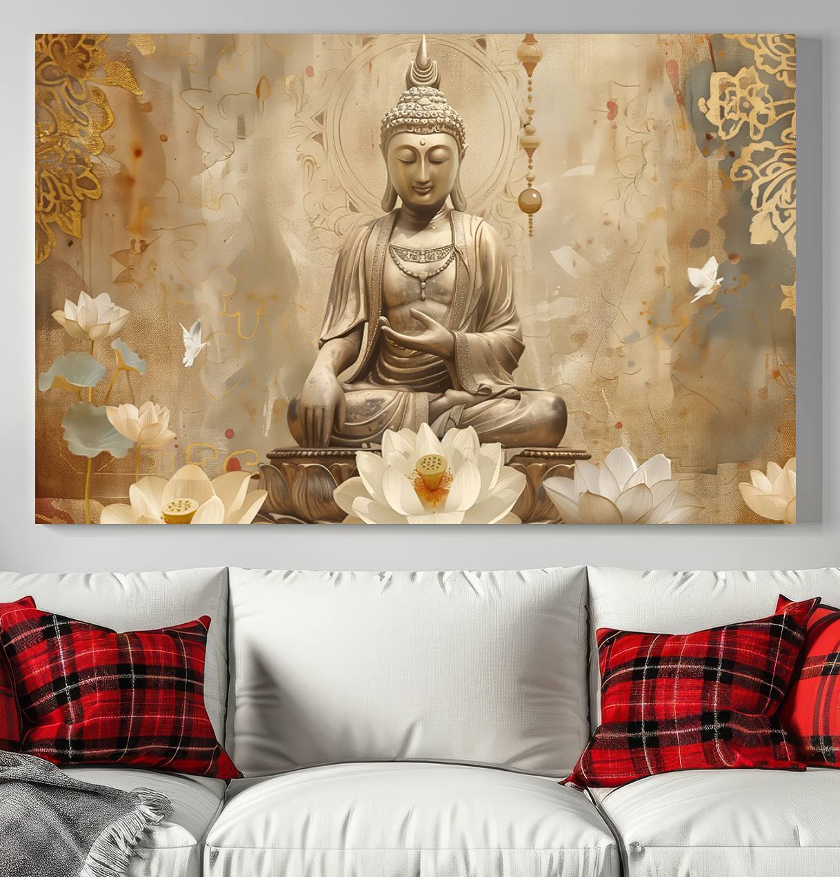 Buddha Wall Art Canvas Print, Buddha Meditation Room Decor, Yoga Room Wall Decor