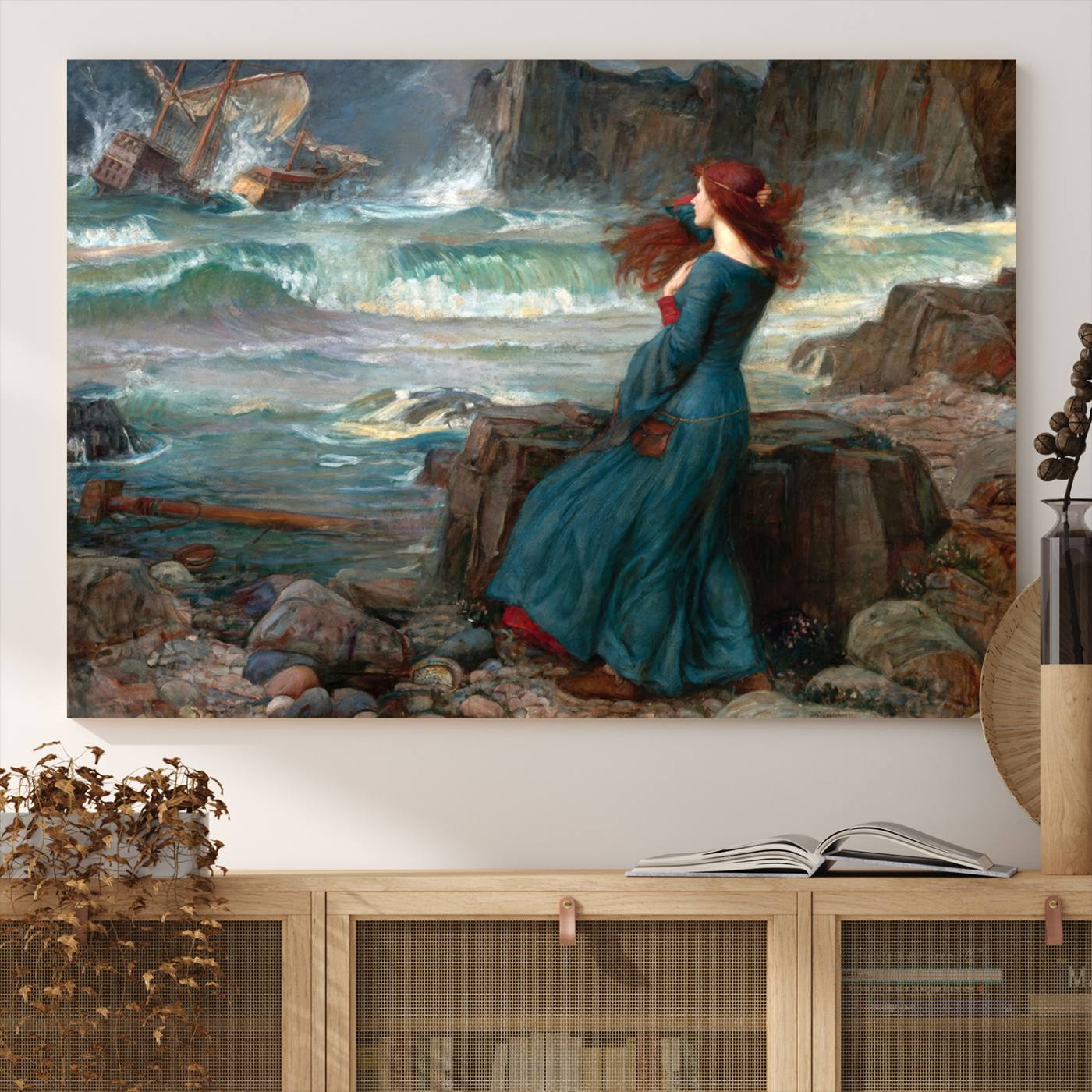 Miranda (The Tempest) By John William Waterhouse Wall Art Canvas Print