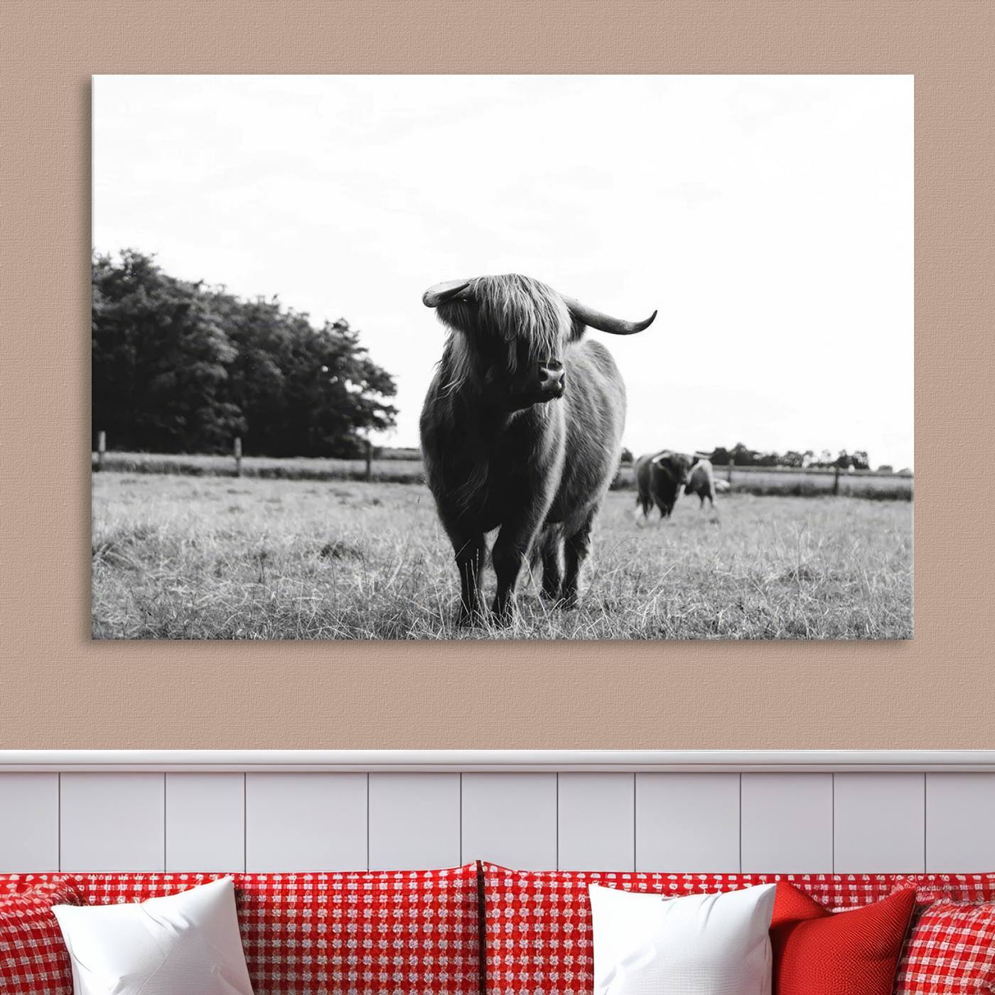 Scottish Cow Highland Wall Art Canvas Print