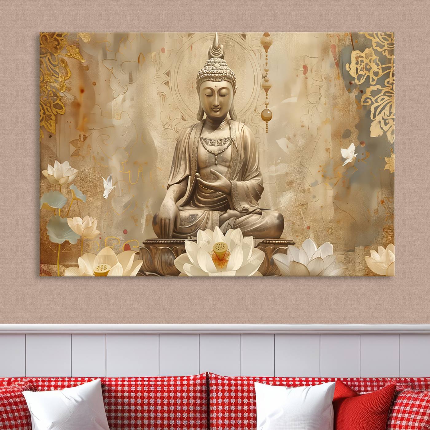 Buddha Wall Art Canvas Print, Buddha Meditation Room Decor, Yoga Room Wall Decor