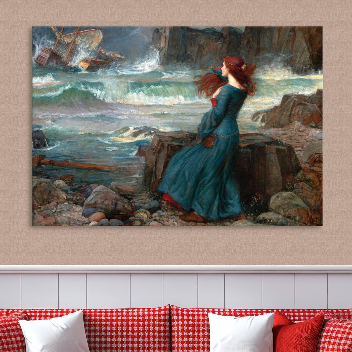 Miranda (The Tempest) By John William Waterhouse Wall Art Canvas Print