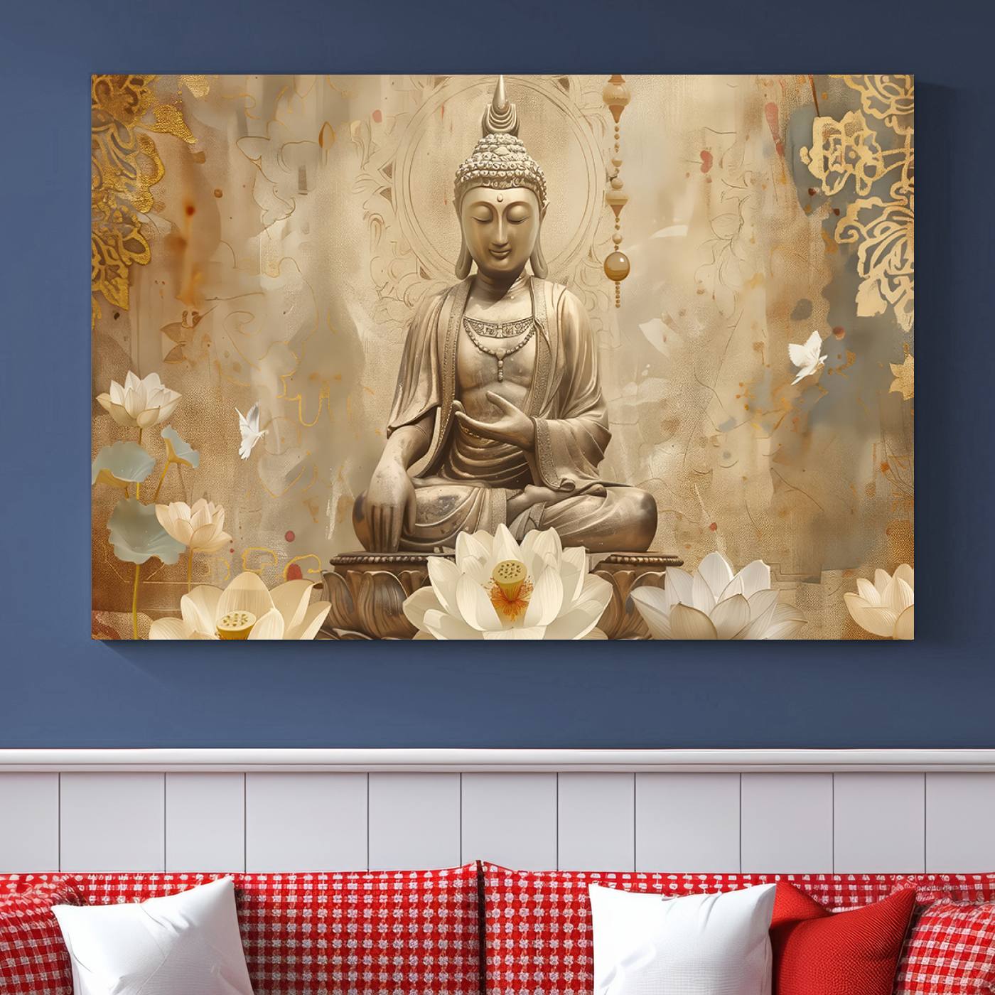 Buddha Wall Art Canvas Print, Buddha Meditation Room Decor, Yoga Room Wall Decor