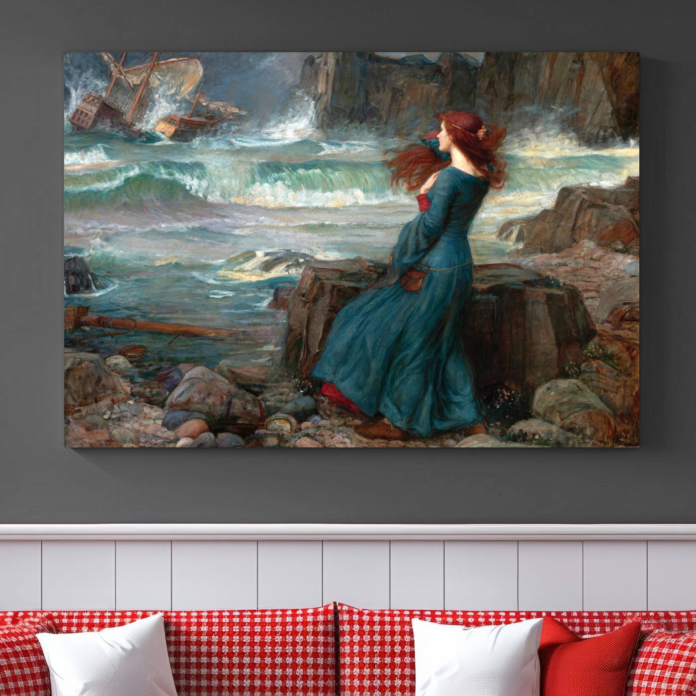 Miranda (The Tempest) By John William Waterhouse Wall Art Canvas Print