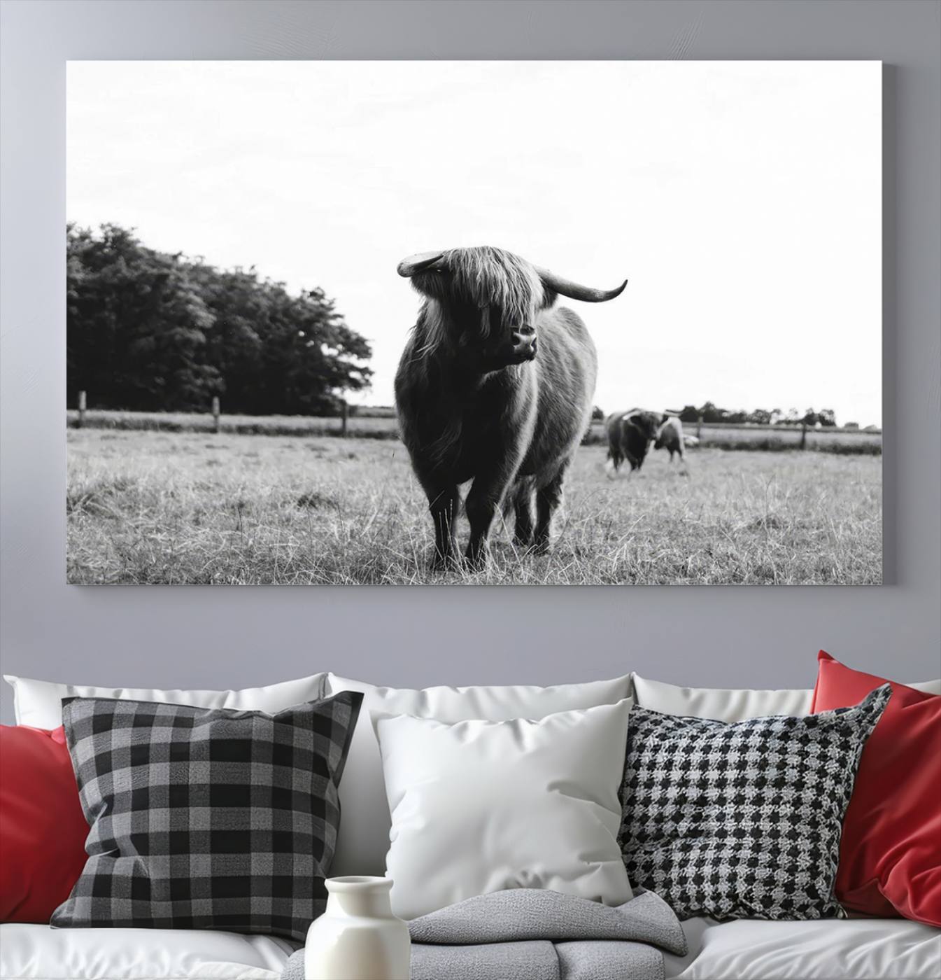 Scottish Cow Highland Wall Art Canvas Print