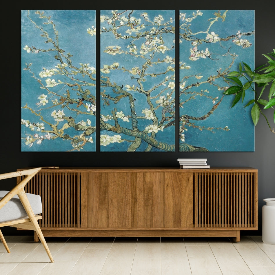 Almond Blossoms by Vincent van Gogh Canvas Print Modern Famous Living Room Guest Room Wall Art