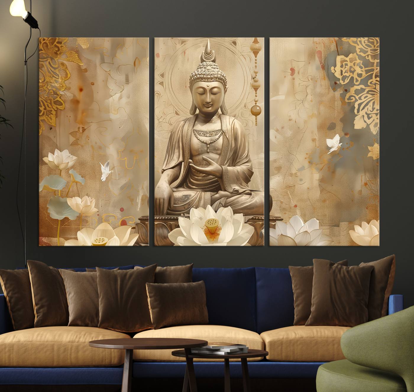 Buddha Wall Art Canvas Print, Buddha Meditation Room Decor, Yoga Room Wall Decor