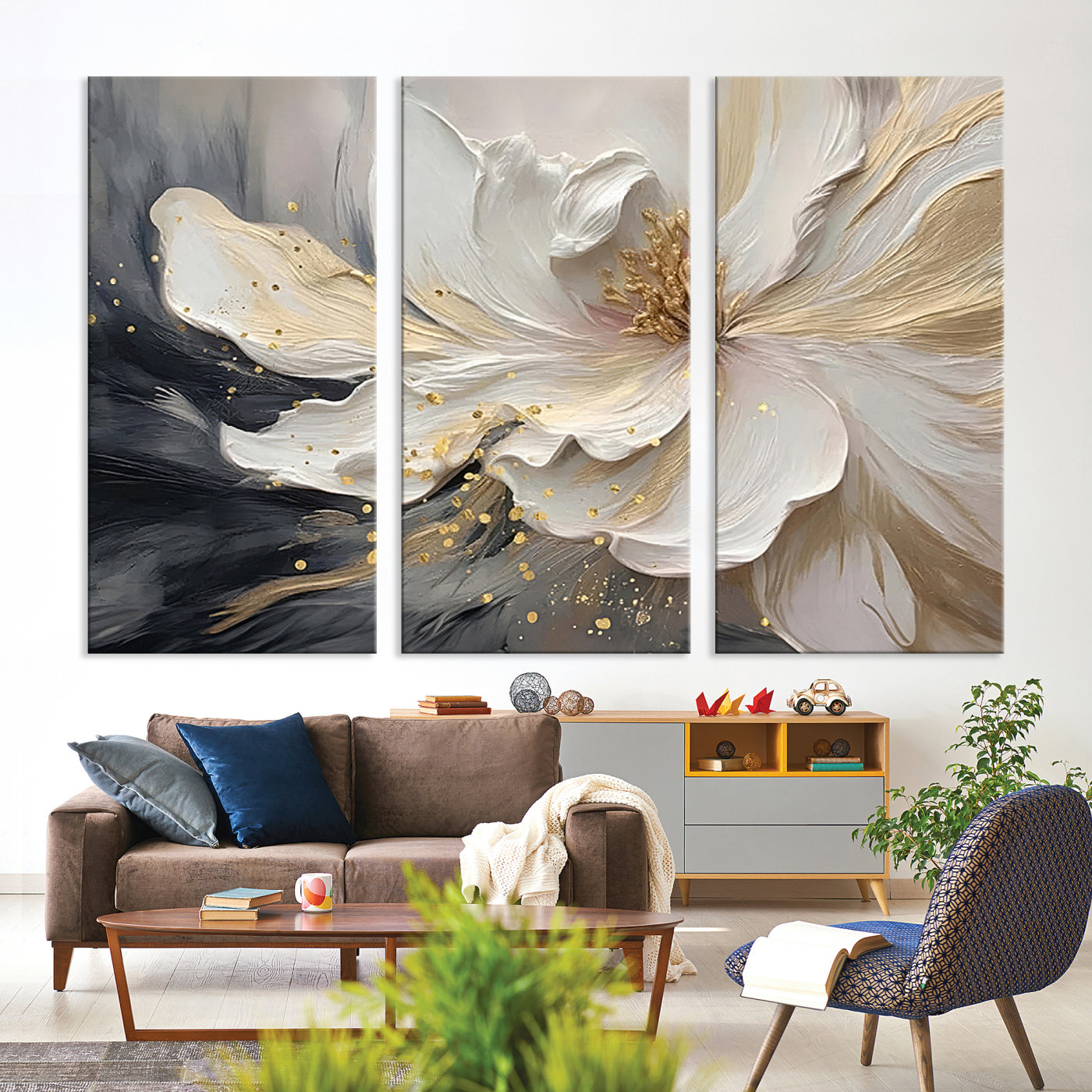 Abstract Floral Wall Art Canvas Print