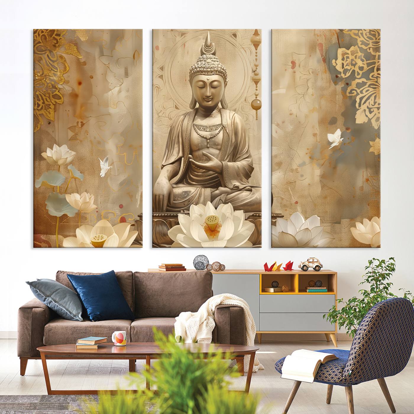 Buddha Wall Art Canvas Print, Buddha Meditation Room Decor, Yoga Room Wall Decor