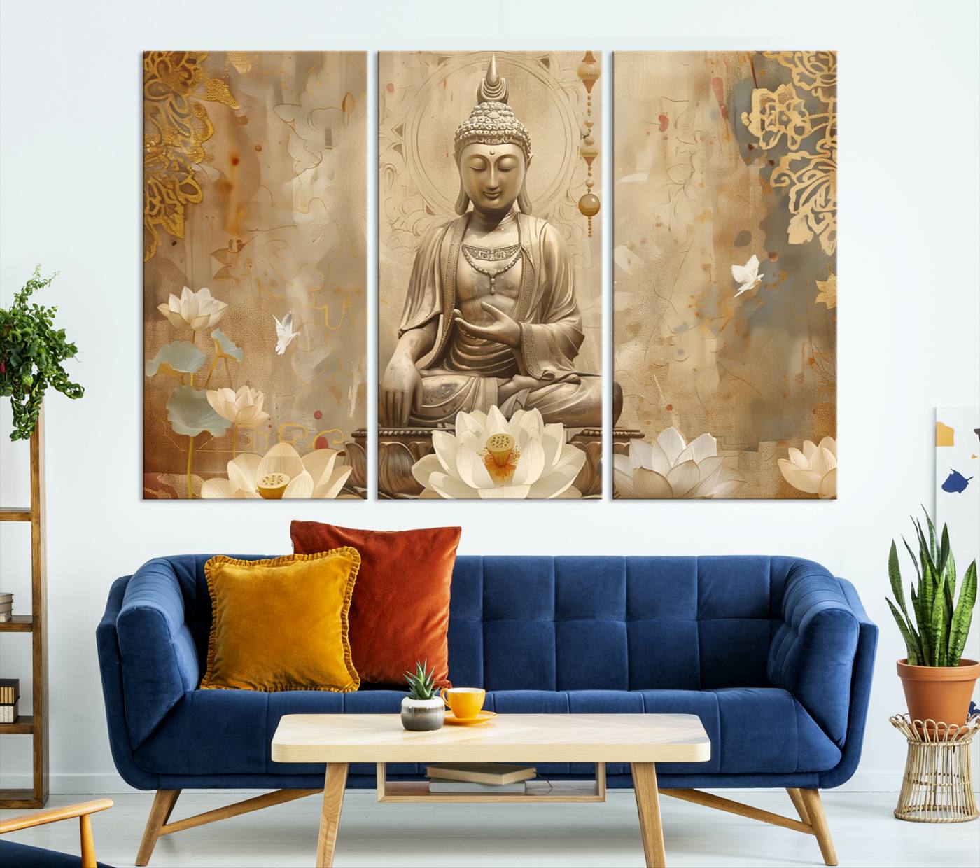 Buddha Wall Art Canvas Print, Buddha Meditation Room Decor, Yoga Room Wall Decor