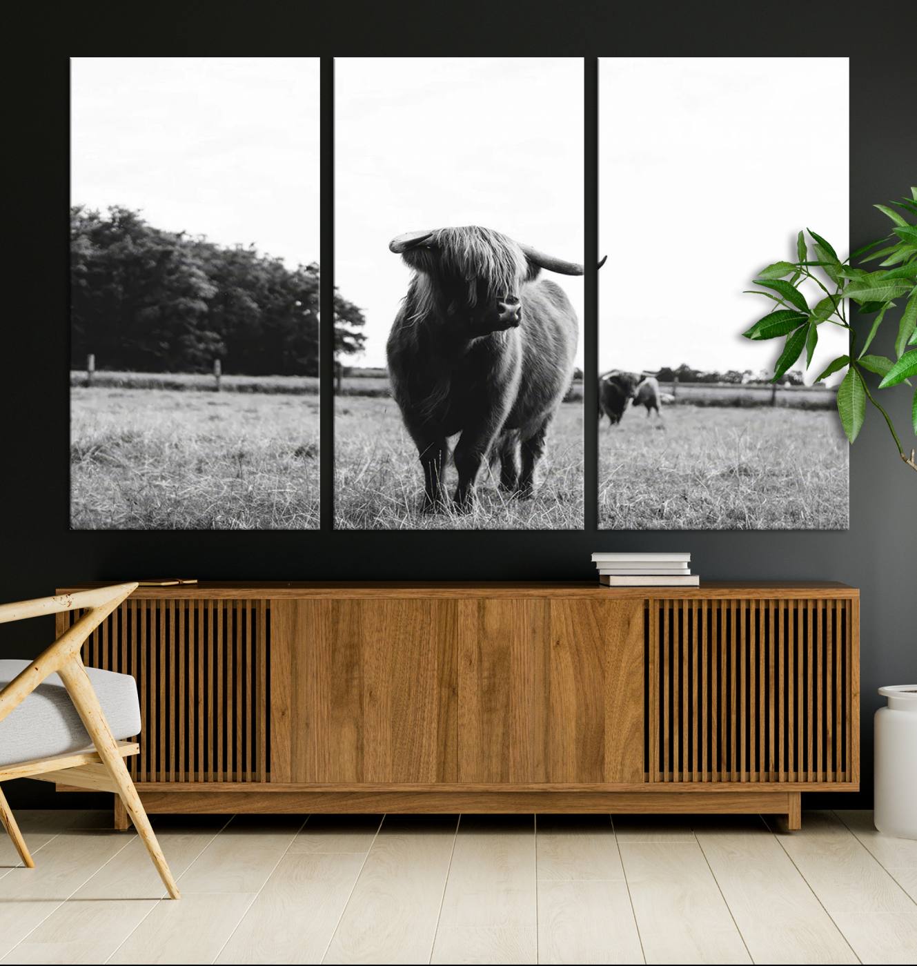 Scottish Cow Highland Wall Art Canvas Print