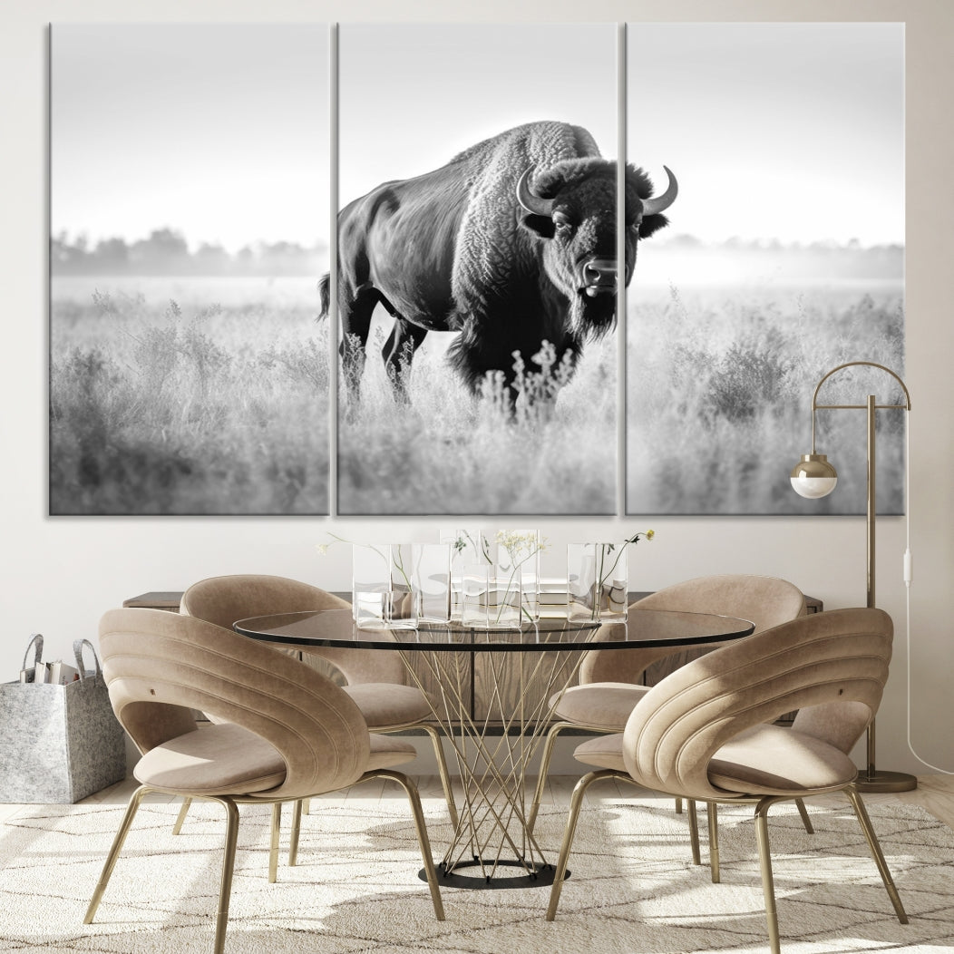 Cow Bighorn Wall Art Canvas Print, Longhorn Texas Large Cow Animal Canvas Print