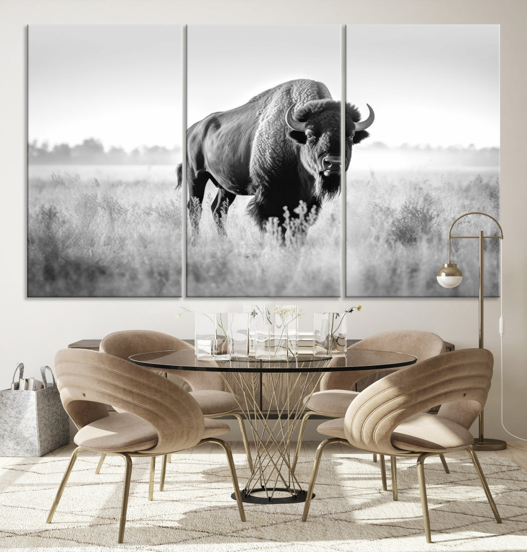 Cow Bighorn Wall Art Canvas Print, Longhorn Texas Large Cow Animal Canvas Print