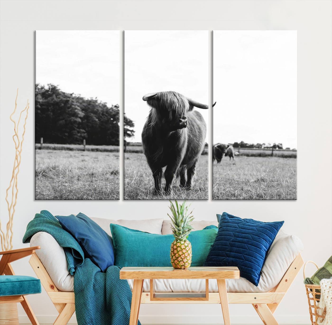 Scottish Cow Highland Wall Art Canvas Print