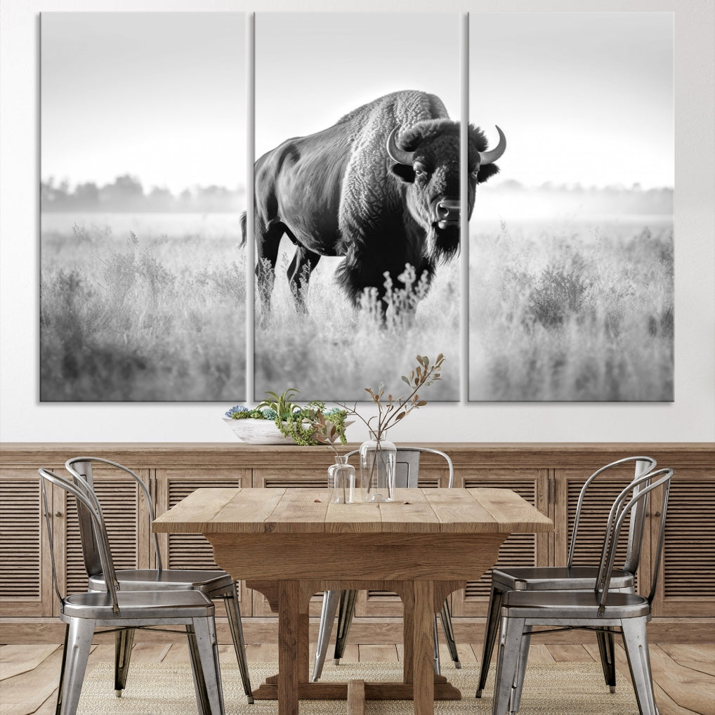 Cow Bighorn Wall Art Canvas Print, Longhorn Texas Large Cow Animal Canvas Print