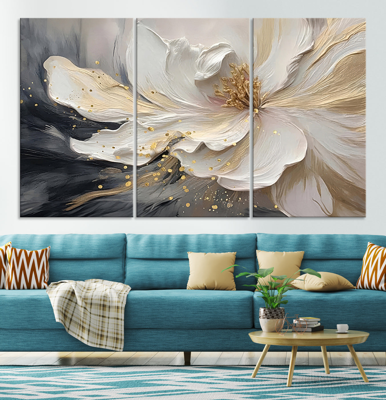 Abstract Floral Wall Art Canvas Print