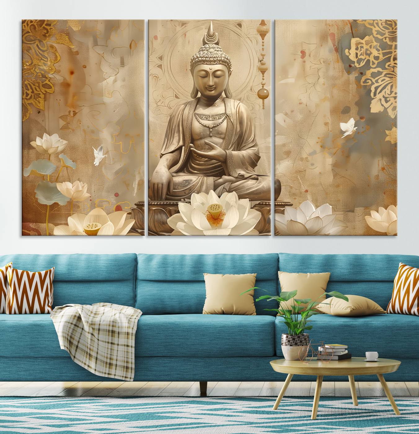 Buddha Wall Art Canvas Print, Buddha Meditation Room Decor, Yoga Room Wall Decor