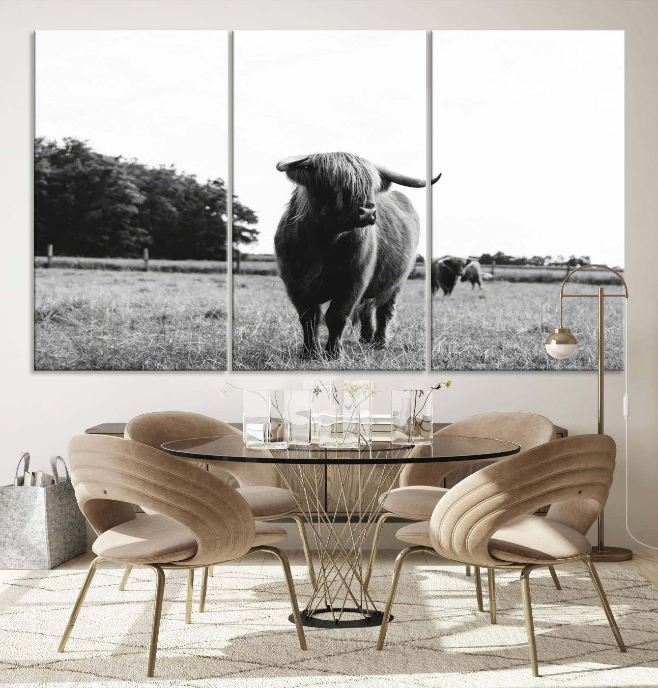 Scottish Cow Highland Wall Art Canvas Print