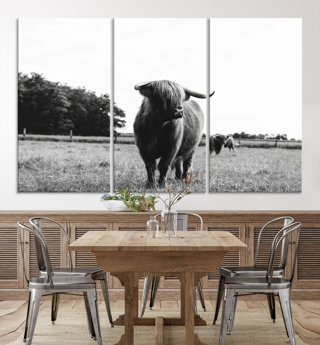 Scottish Cow Highland Wall Art Canvas Print