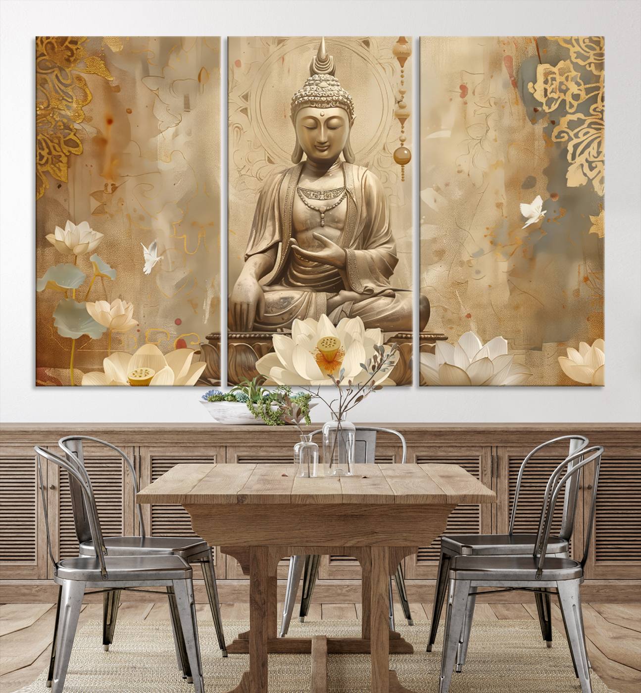 Buddha Wall Art Canvas Print, Buddha Meditation Room Decor, Yoga Room Wall Decor