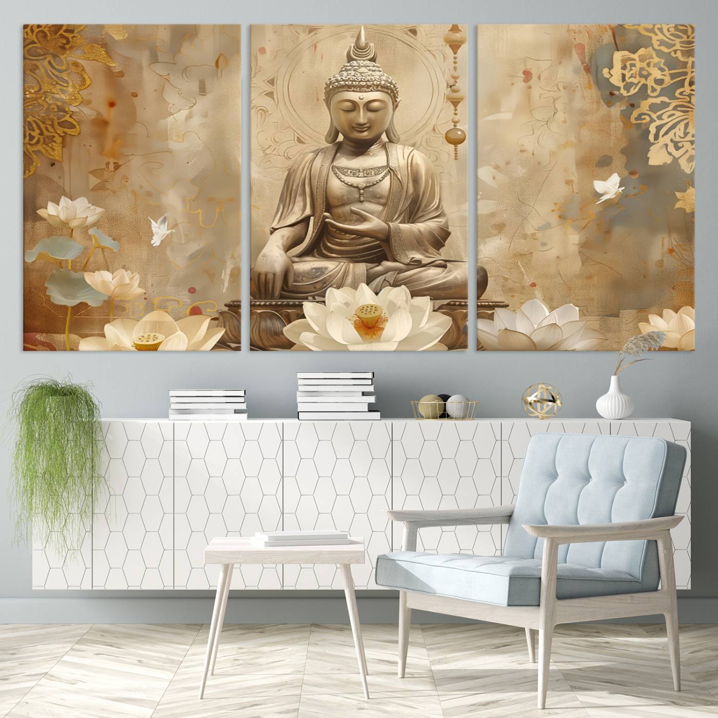 Buddha Wall Art Canvas Print, Buddha Meditation Room Decor, Yoga Room Wall Decor