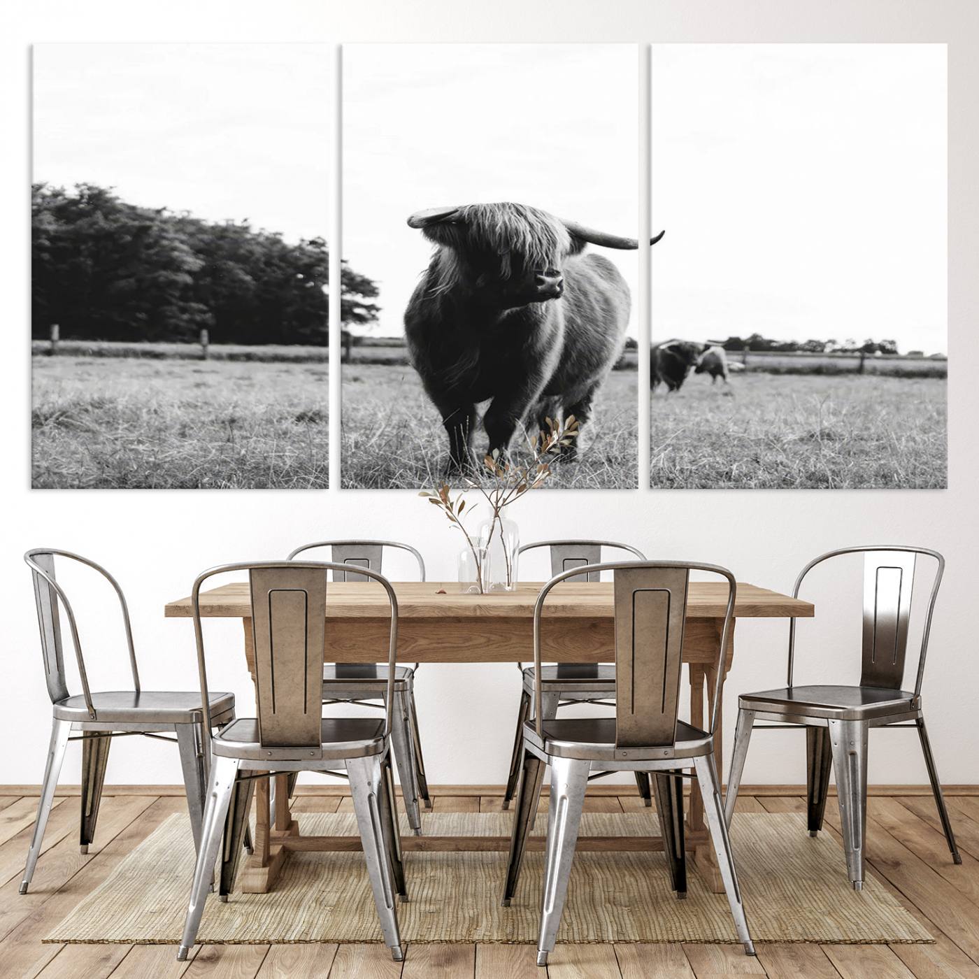 Scottish Cow Highland Wall Art Canvas Print