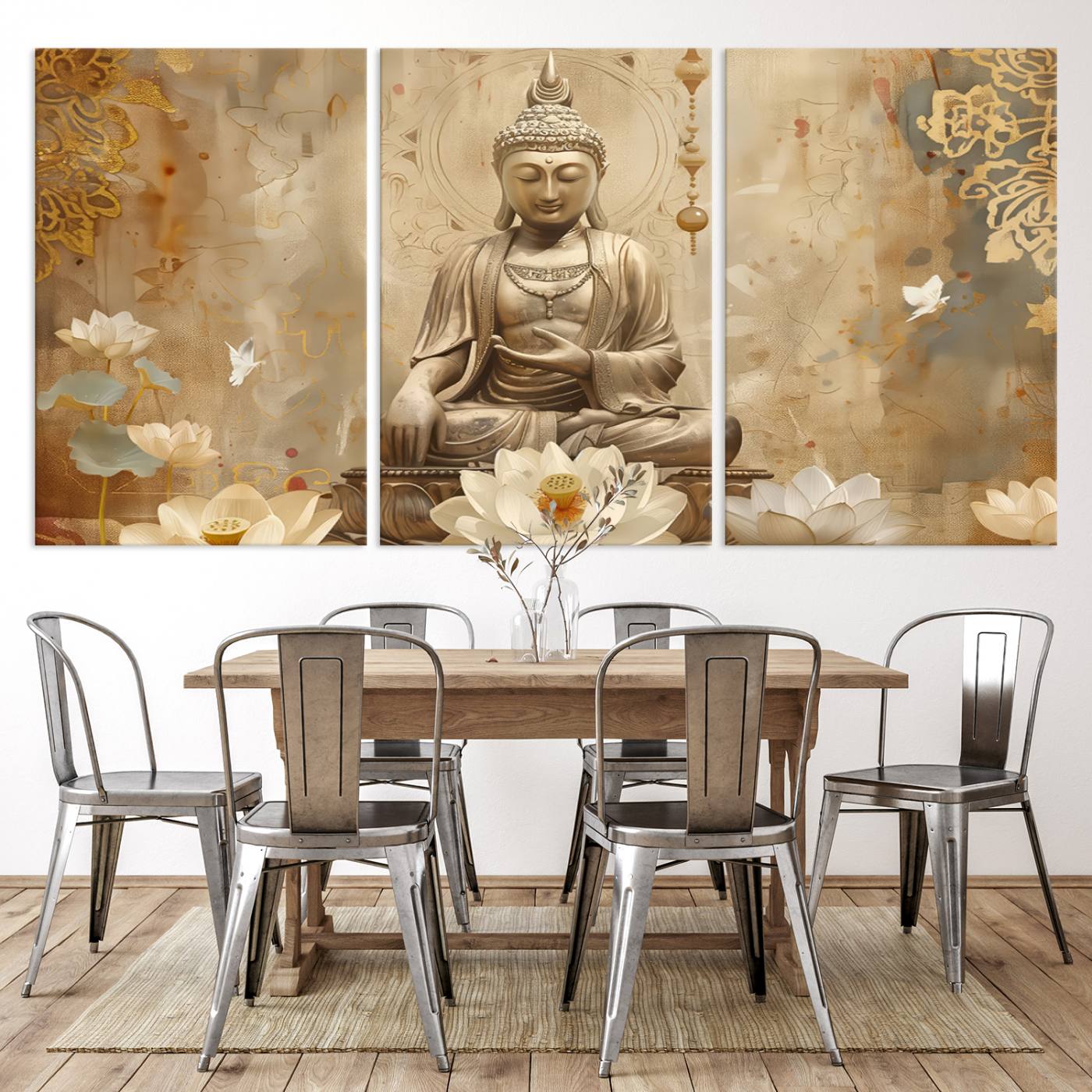 Buddha Wall Art Canvas Print, Buddha Meditation Room Decor, Yoga Room Wall Decor