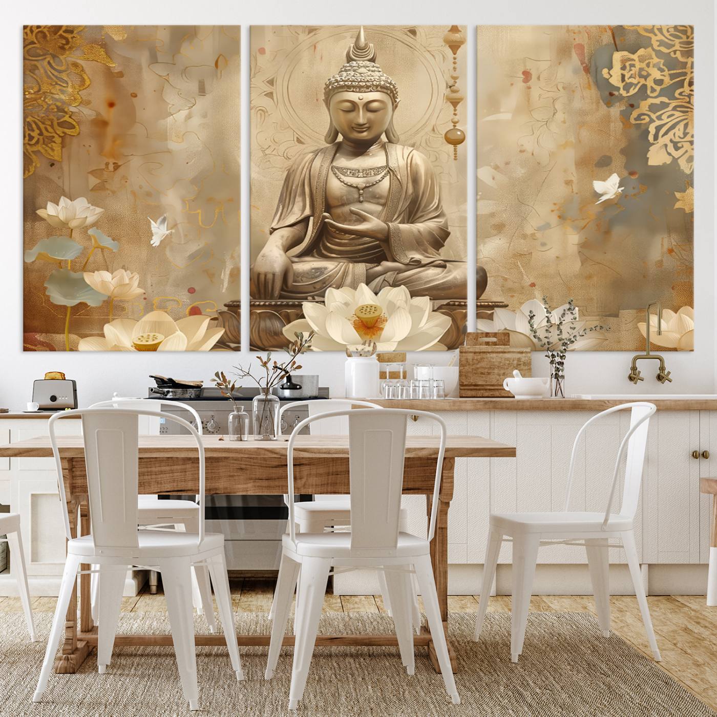 Buddha Wall Art Canvas Print, Buddha Meditation Room Decor, Yoga Room Wall Decor