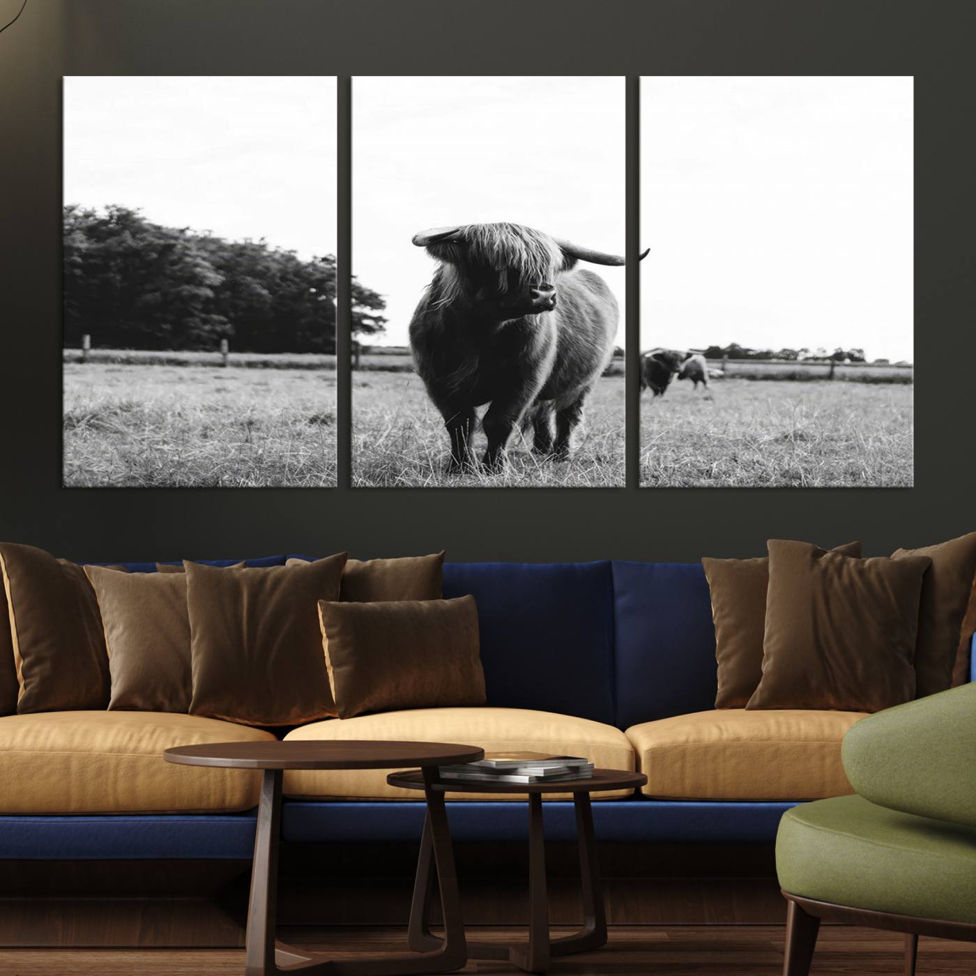 Scottish Cow Highland Wall Art Canvas Print