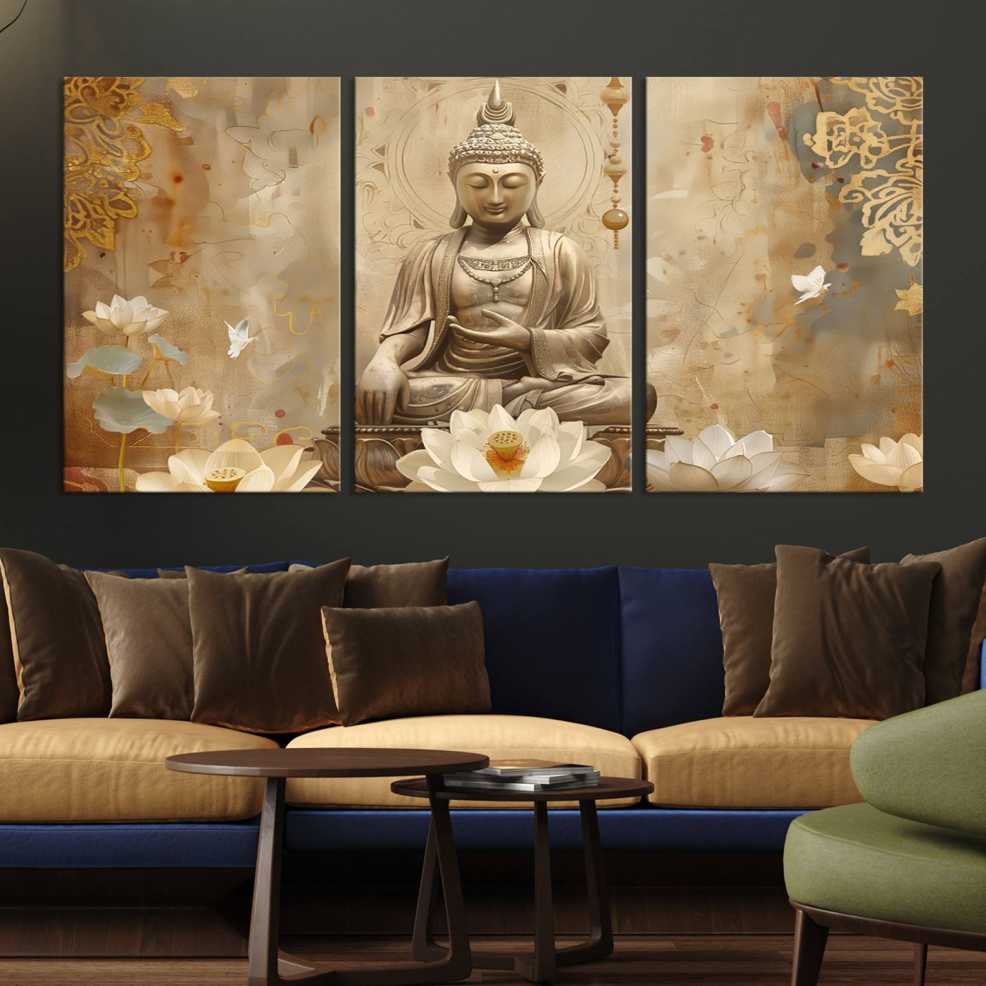 Buddha Wall Art Canvas Print, Buddha Meditation Room Decor, Yoga Room Wall Decor