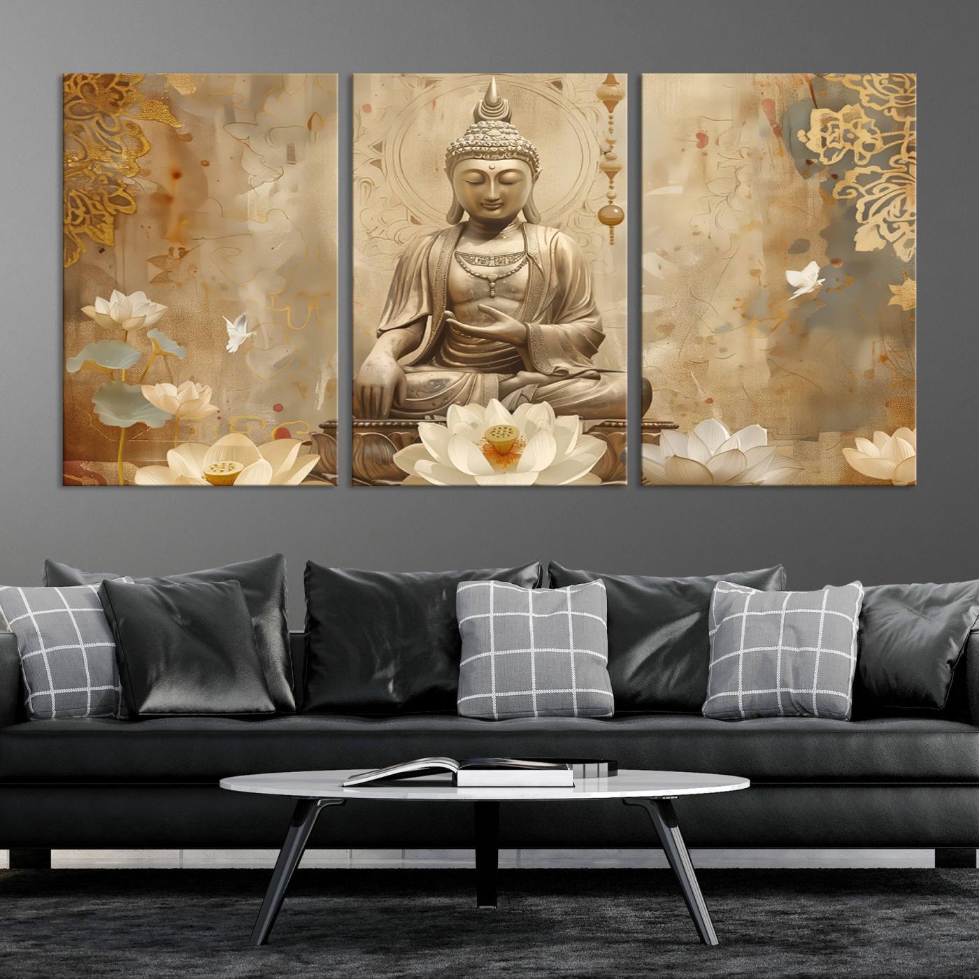 Buddha Wall Art Canvas Print, Buddha Meditation Room Decor, Yoga Room Wall Decor