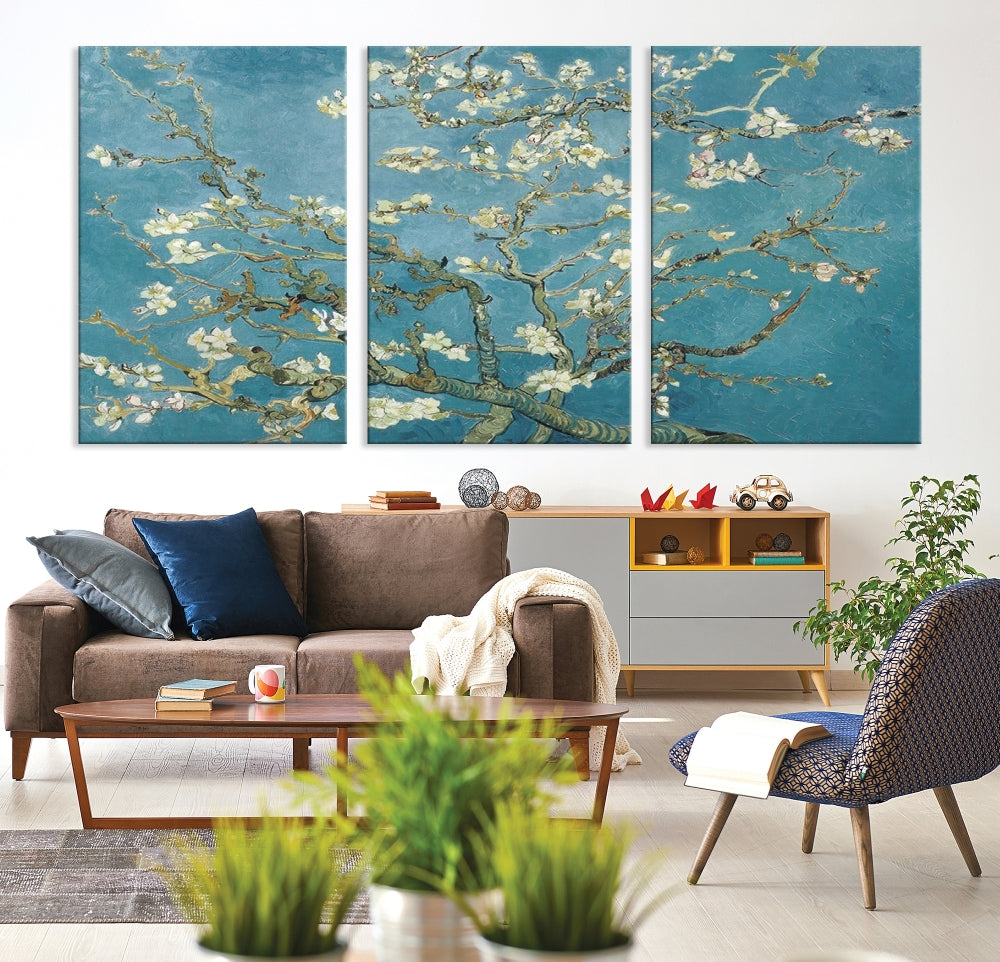 Almond Blossoms by Vincent van Gogh Canvas Print Modern Famous Living Room Guest Room Wall Art