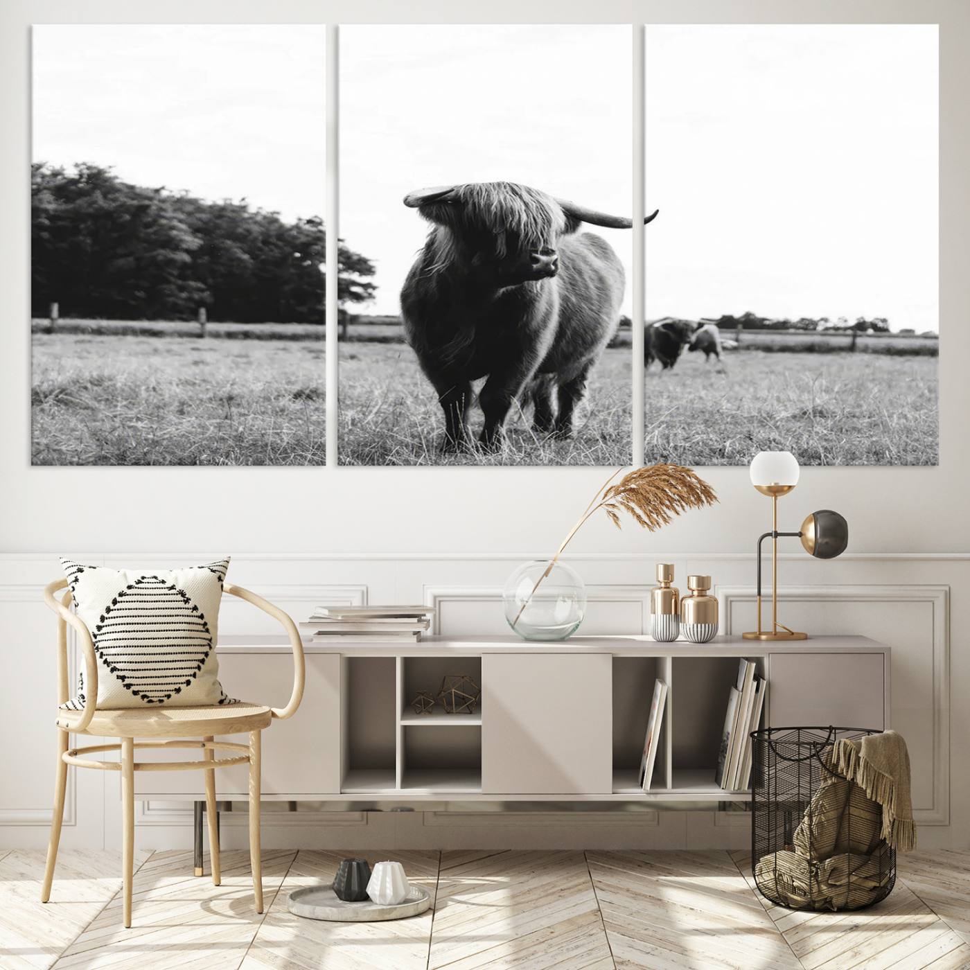 Scottish Cow Highland Wall Art Canvas Print