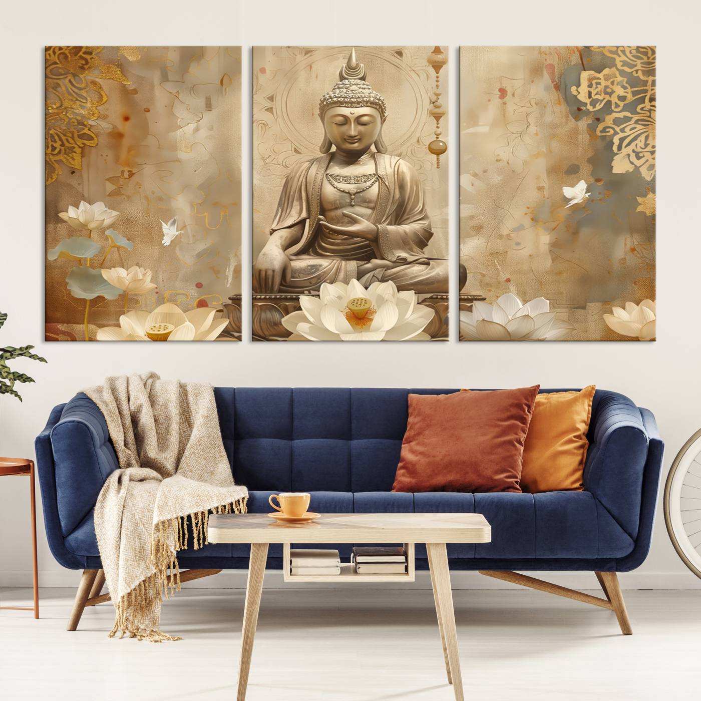 Buddha Wall Art Canvas Print, Buddha Meditation Room Decor, Yoga Room Wall Decor