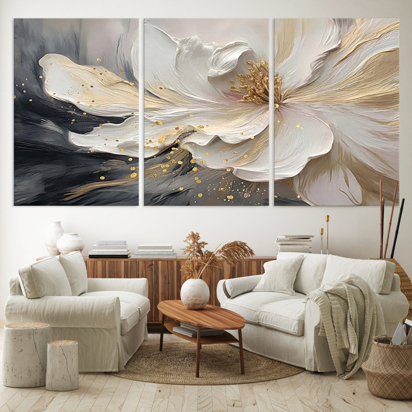 Abstract Floral Wall Art Canvas Print