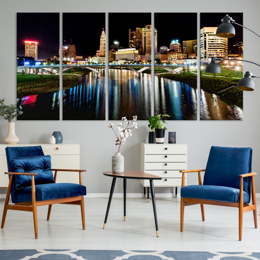 Downtown Columbus City Photography Wall Art Decor Skyline Canvas Print