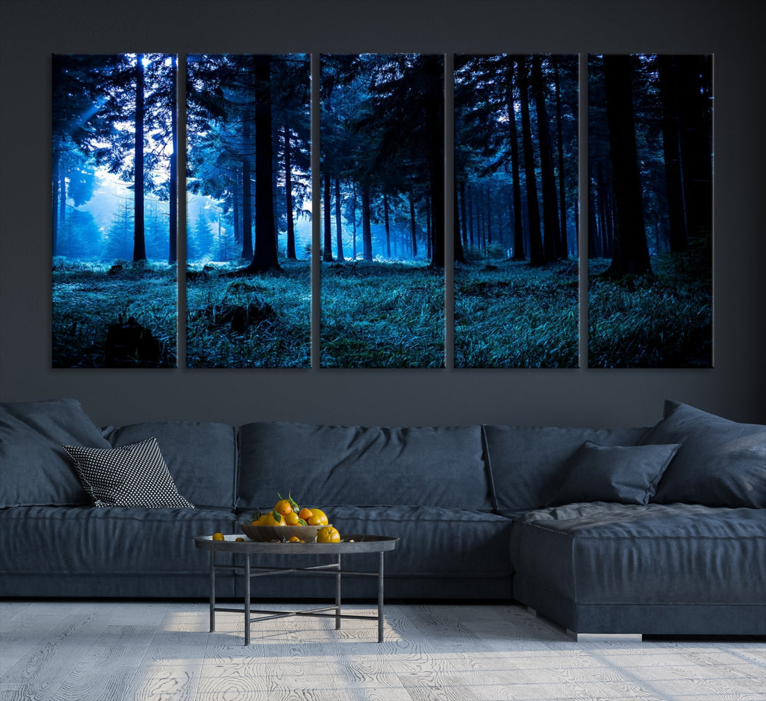 Mystic Dark Forest Wall Art Large Forest Canvas Print Landscape Canvas Art Multi Panel Wall Art Large Piece Canvas Set