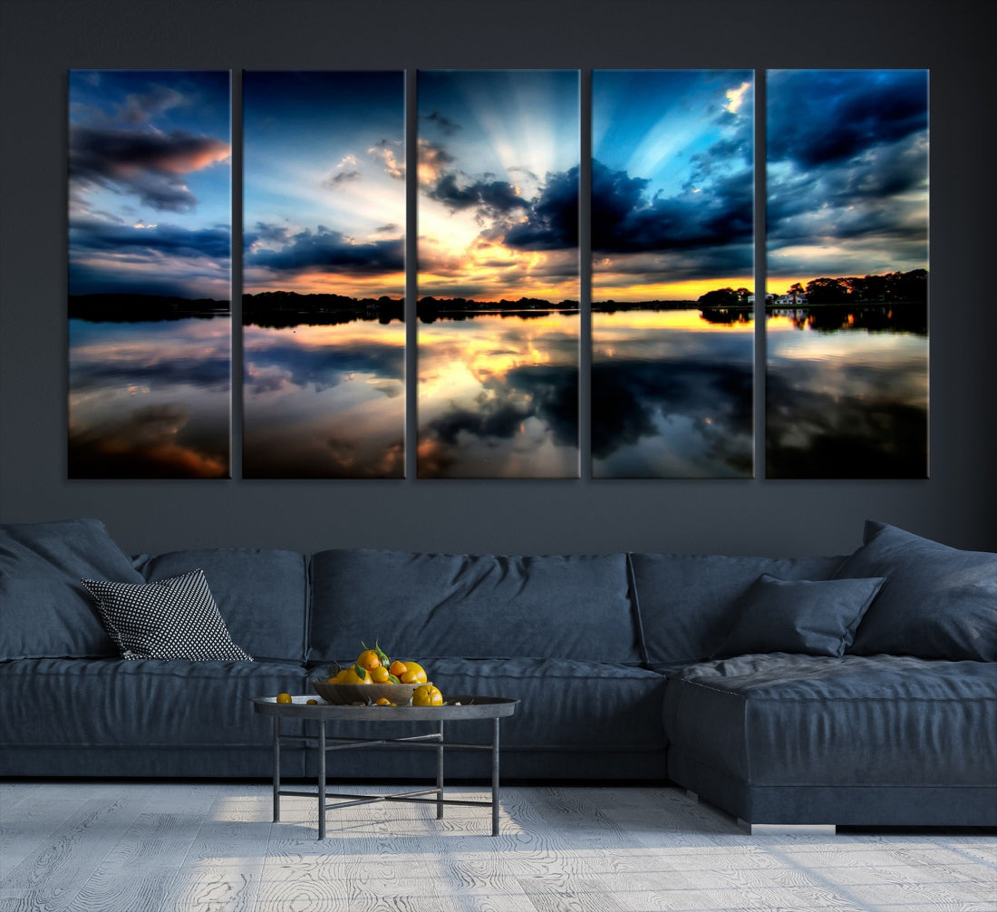 Blue Sunset to Your Walls with Our Beach View Canvas Wall Art Print